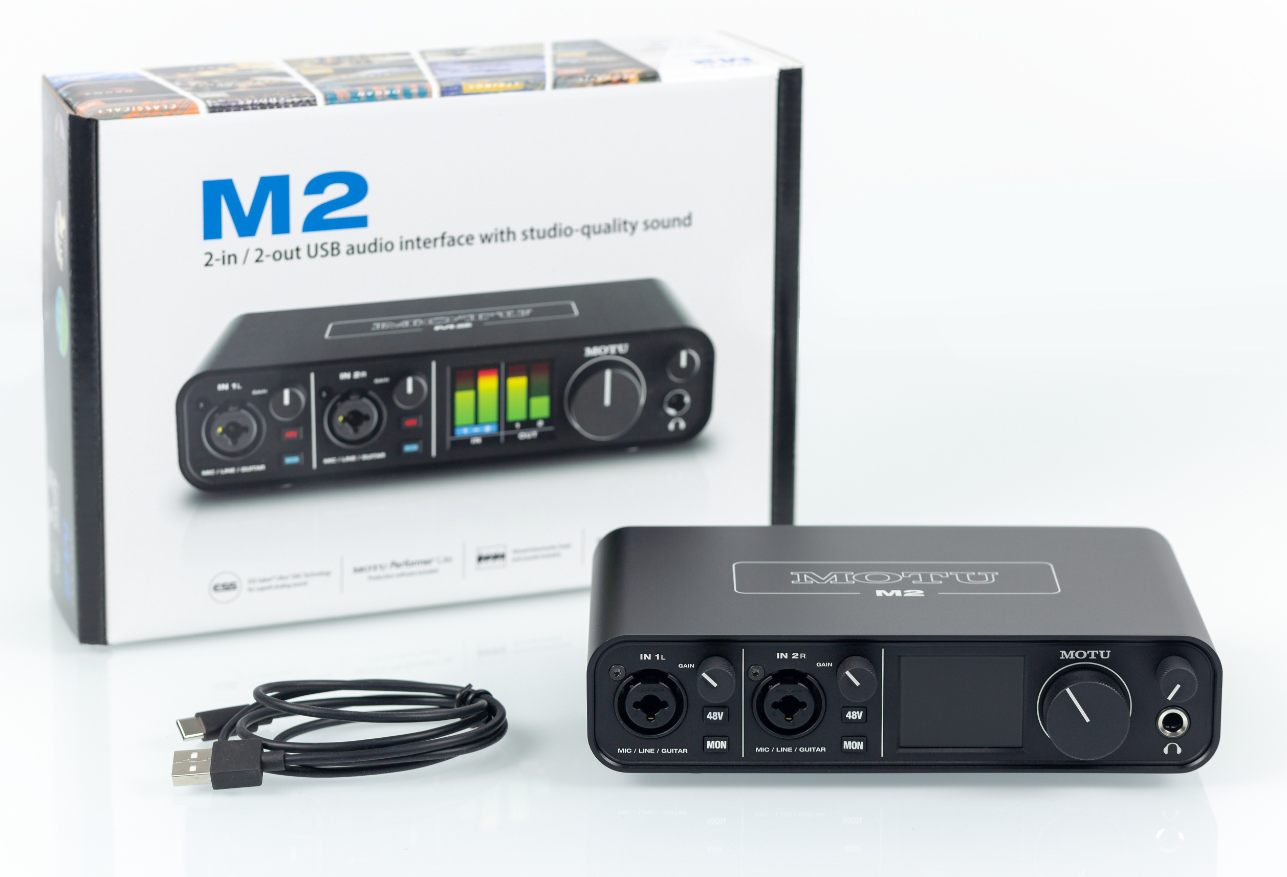 MOTU M2 — двухканальный интерфейс с качественным ЦАП ESS Sabre 32