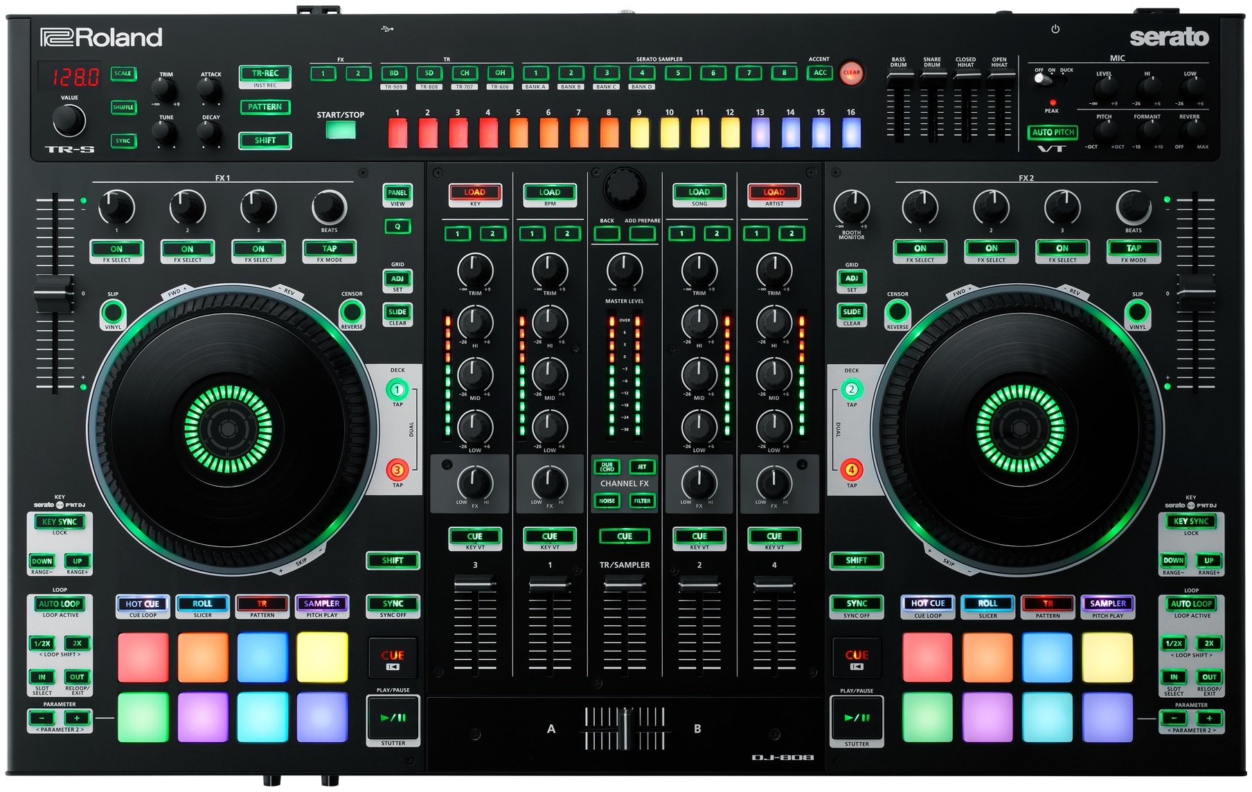 Roland DJ-808 – диджейский all-in-one контроллер со встроенной драм-машиной  | ProSound